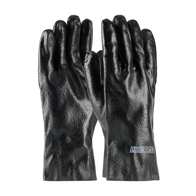 ProCoat Premium PVC Dipped Glove w/Interlock Liner & Semi-Rough Finish - 12" Length - Black - 1/DZ - 330-PIP58-8030R