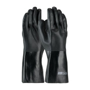 ProCoat Premium PVC Dipped Glove w/Jersey Liner & Rough Acid Finish - 14" Length - Black - 1/DZ - 330-PIP58-8040DD