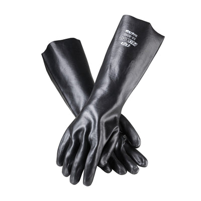ProCoat Premium PVC Dipped Glove w/Interlock Liner & Smooth Finish - 18" Length - Black - 1/DZ - 330-PIP58-8060