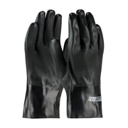 ProCoat Premium PVC Dipped Glove w/Interlock Liner & Rough S&y Finish - 10" Length - Black - 1/DZ - 330-PIP58-8120DD