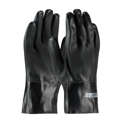 ProCoat Premium PVC Dipped Glove w/Interlock Liner & Rough S&y Finish - 10" Length - Black - 1/DZ - 330-PIP58-8120DD