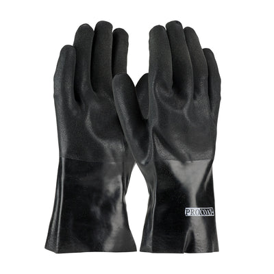 ProCoat Premium PVC Dipped Glove w/Interlock Liner & Rough S&y Finish - 12" Length - Black - 1/DZ - 330-PIP58-8130DD
