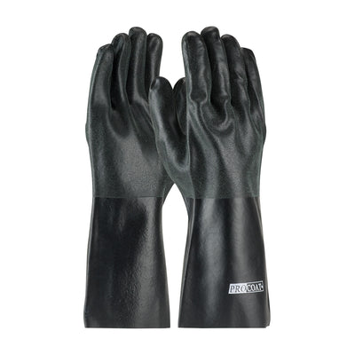 ProCoat Premium PVC Dipped Glove w/Interlock Liner & Rough S&y Finish - 14" Length - Black - 1/DZ - 330-PIP58-8140DD