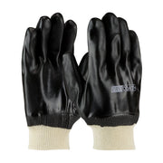 ProCoat Premium PVC Dipped Glove w/Jersey Liner & Rough S&y Finish - Knit Wrist - Black - 1/DZ - 330-PIP58-8215DD