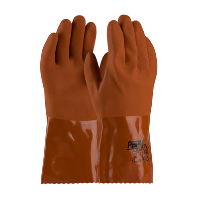 PermFlex Cold Resistant PVC Glove w/Seamless Liner & Rough Coating - 12" - Brown - 1/DZ - 58-8651