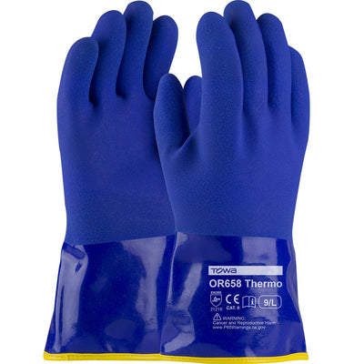 XtraTuff Cold Resistant PVC Glove w/Detachable Acrylic Liner & S&y Coating - Insulated Waterproof - Blue - 1/DZ - 58-8658DL