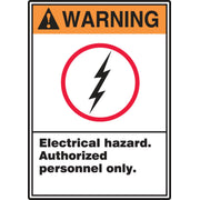 ANSI Warning Safety Label: Electrical Hazard - Authorized Personnel Only 5" x 3 1/2" / - LELC335VSP