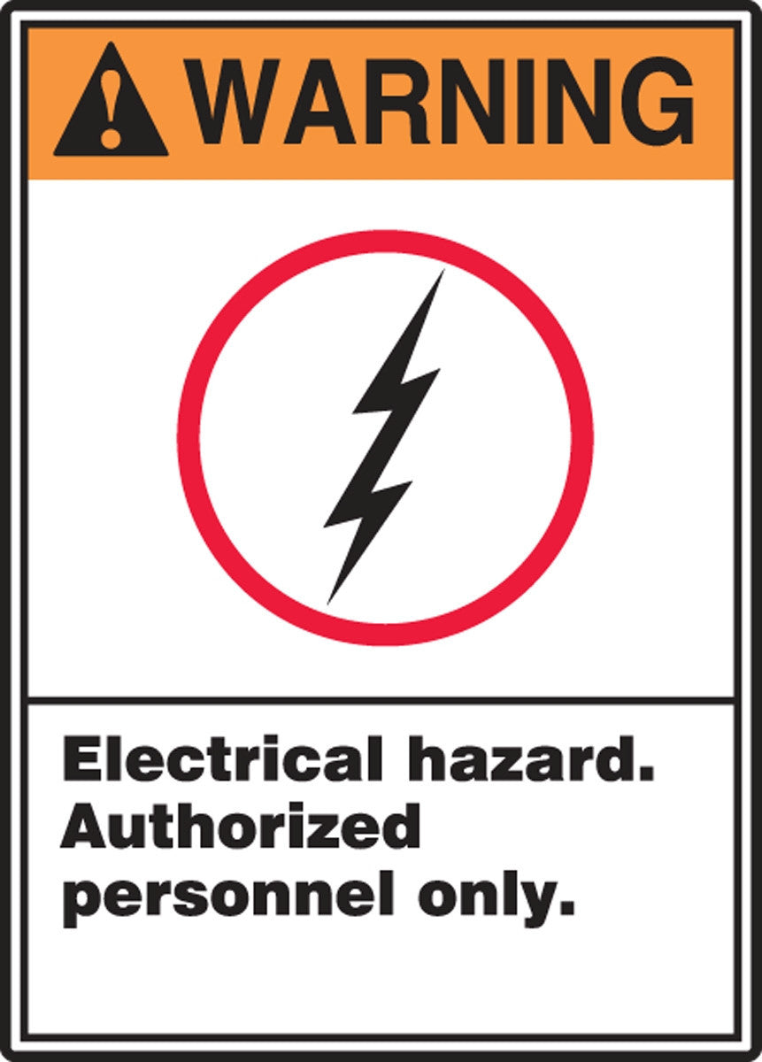 ANSI Warning Safety Label: Electrical Hazard - Authorized Personnel Only 5" x 3 1/2" / - LELC335VSP