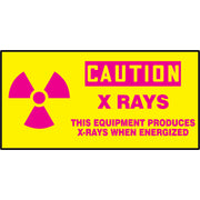 OSHA Caution Safety Label: X Rays - This Equipment Produces X-Rays When Energized 3" x 7" Adhesive Dura Vinyl 1/Each - LRAD604XVE