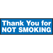 Safety Label: Thank You For Not Smoking 3" x 10" Adhesive Dura Vinyl 1/Each - LSMK573XVE