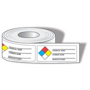 NFPA Diamond Identifier Roll Labels: Common Chemical Identifier 1 1/2" x 3 7/8" Adhesive-Poly Sheet / - LZN601EV