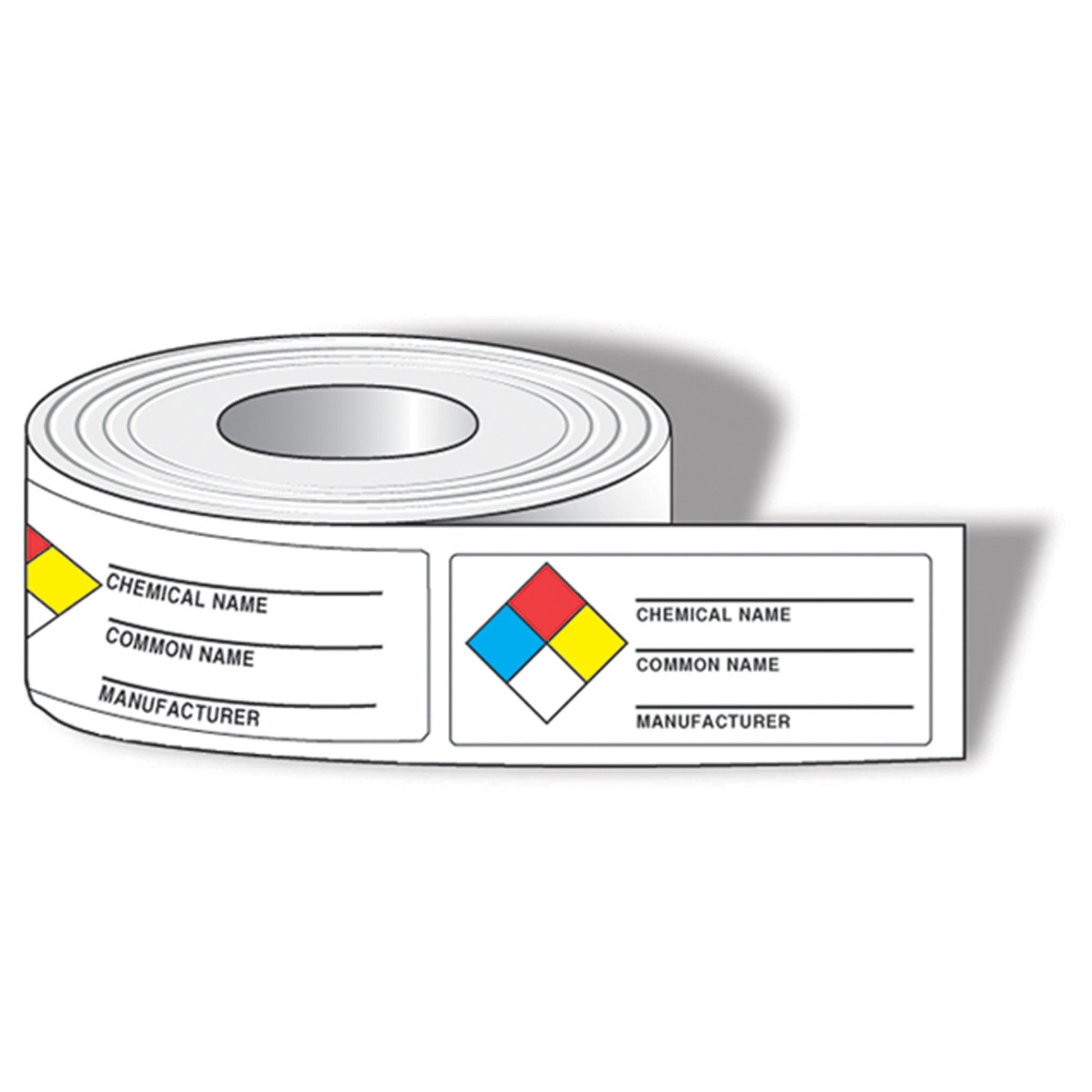 NFPA Diamond Identifier Roll Labels: Common Chemical Identifier 1 1/2" x 3 7/8" Adhesive-Poly Sheet / - LZN601EV