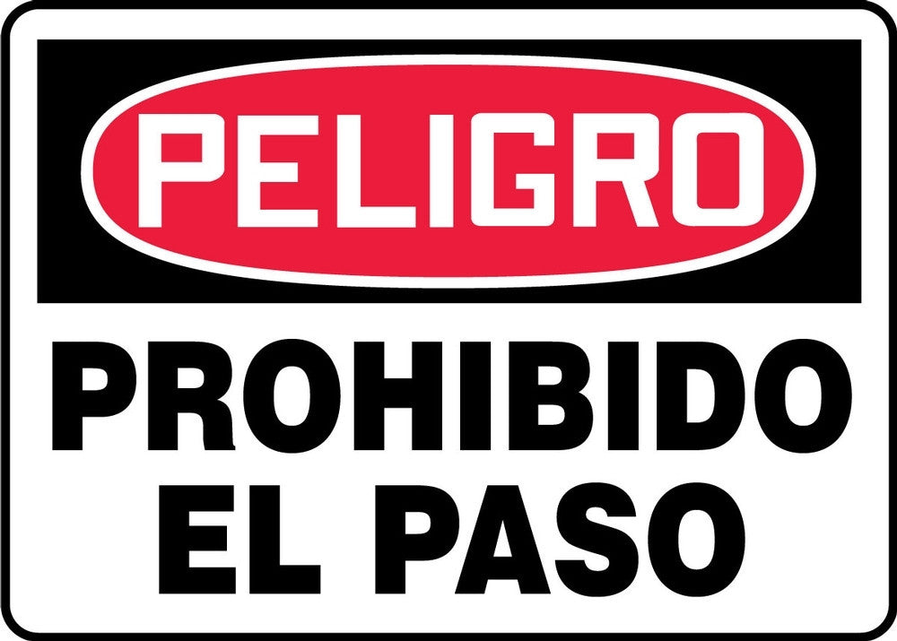 OSHA Danger Safety Sign: No Trespassing 10" x 14" Adhesive Vinyl / - MADM076VS