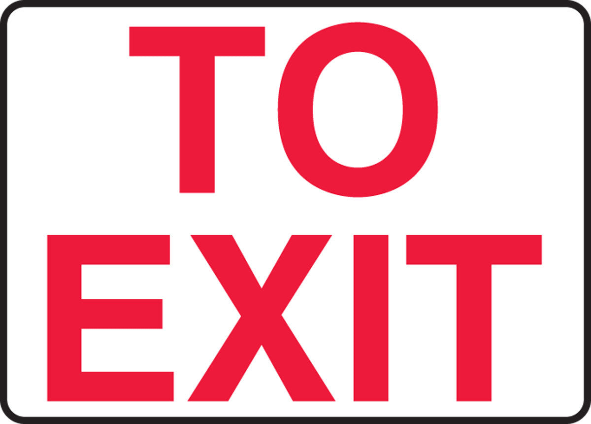 Safety Sign: To Exit 7" x 10" Aluminum / - MADM402VA