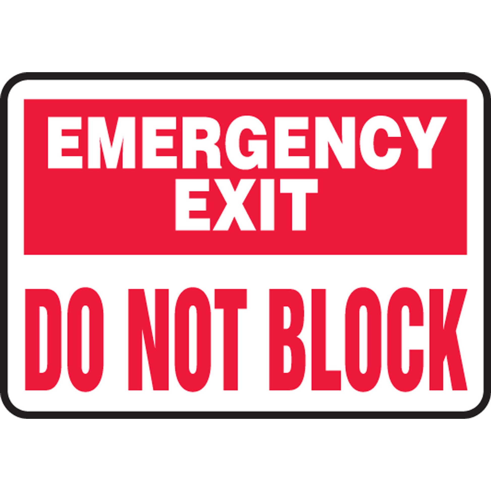 Safety Sign: Emergency Exit - Do Not Block 7" x 10" Adhesive Vinyl / - MADM545VS