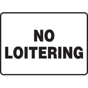 Safety Sign: No Loitering 10" x 14" Plastic / - MADM971VP