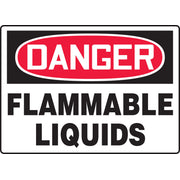 OSHA Danger Safety Sign: Flammable Liquids 10" x 14" Plastic / - MCHG102VP