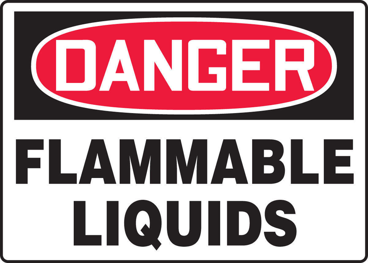 OSHA Danger Safety Sign: Flammable Liquids 10" x 14" Plastic / - MCHG102VP
