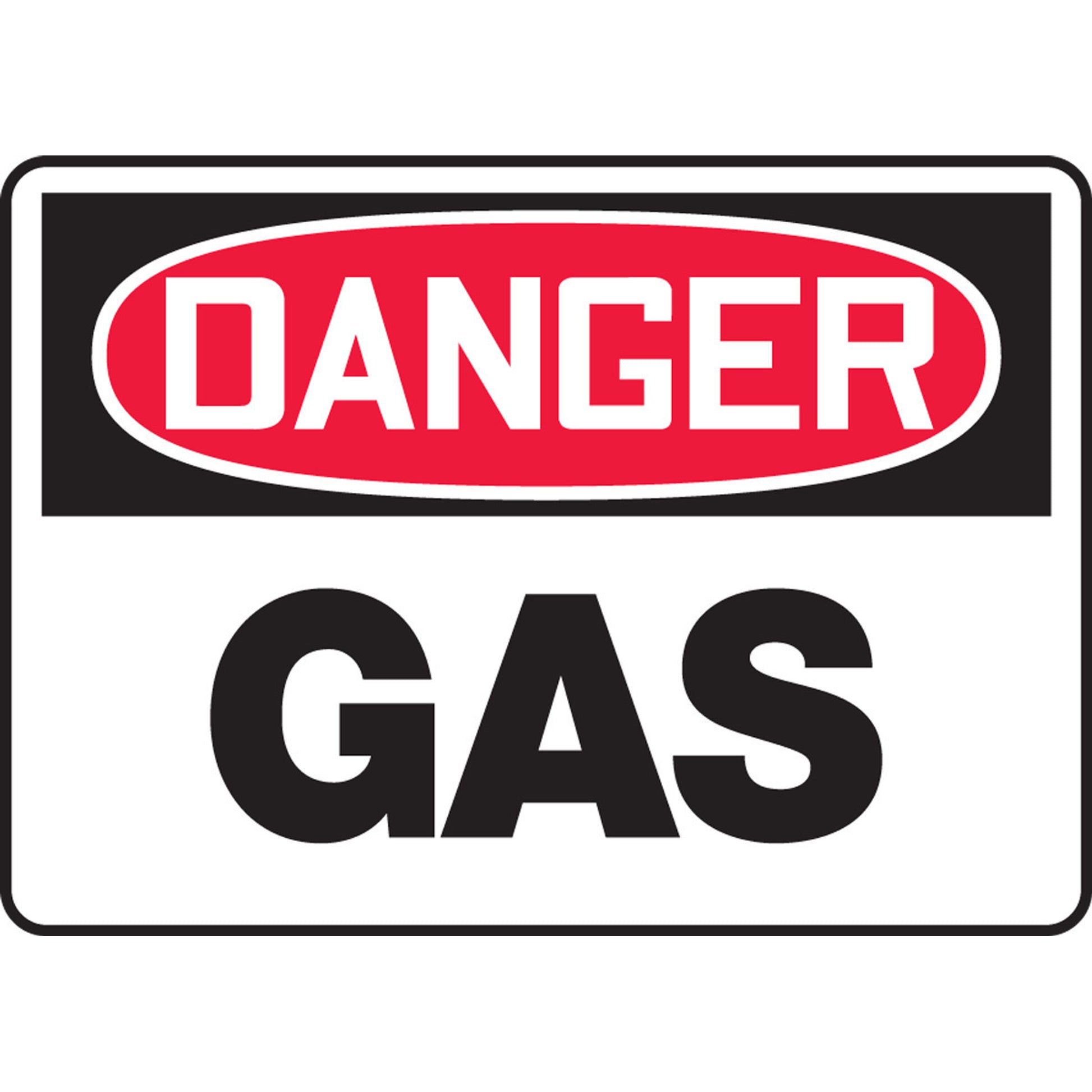 OSHA Danger Safety Sign: Gas 7" x 10" Plastic 1/Each - MCHL089VP