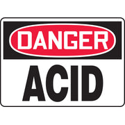 OSHA Danger Safety Sign: Acid 10" x 14" Aluminum / - MCHL190VA