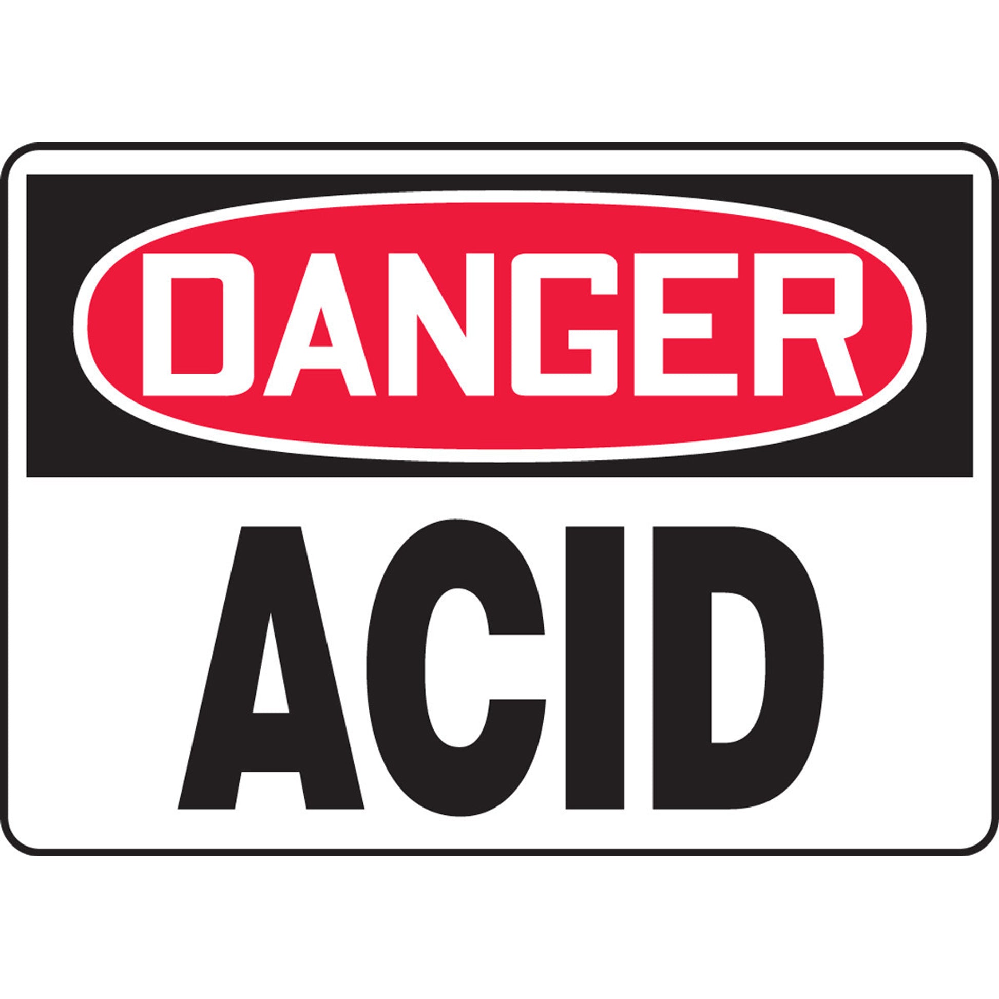 OSHA Danger Safety Sign: Acid 10" x 14" Aluminum / - MCHL190VA