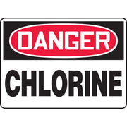 OSHA Danger Safety Sign: Chlorine 7" x 10" Adhesive Dura-Vinyl / - MCHL193XV
