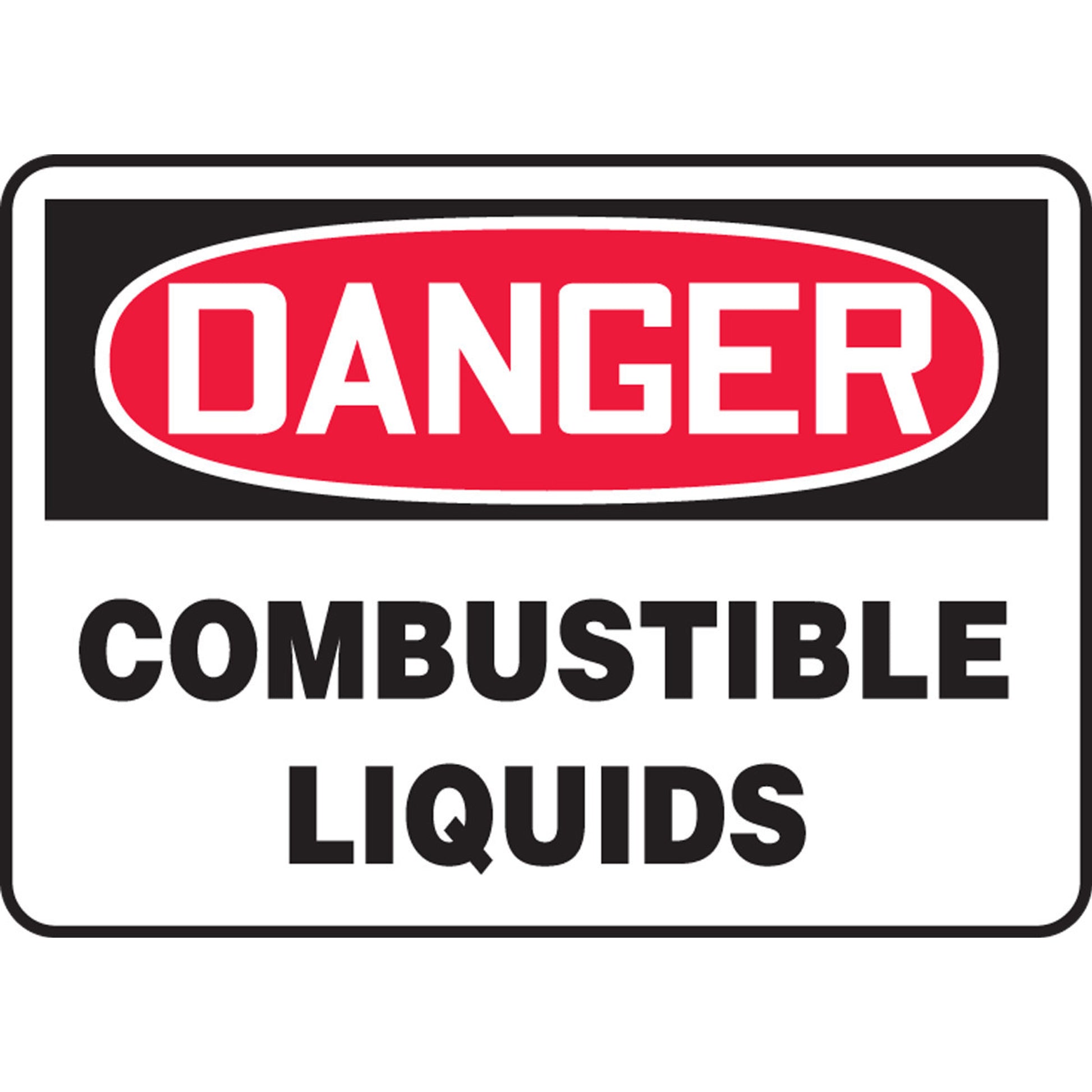 OSHA Danger Safety Sign: Combustible Liquids 10" x 14" Adhesive Vinyl / - MCHL198VS