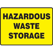 Safety Sign: Hazardous Waste Storage 10" x 14" Adhesive Dura-Vinyl 1/Each - MCHL568XV
