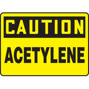 OSHA Caution Safety Sign: Acetylene 10" x 14" Aluminum 1/Each - MCHL660VA