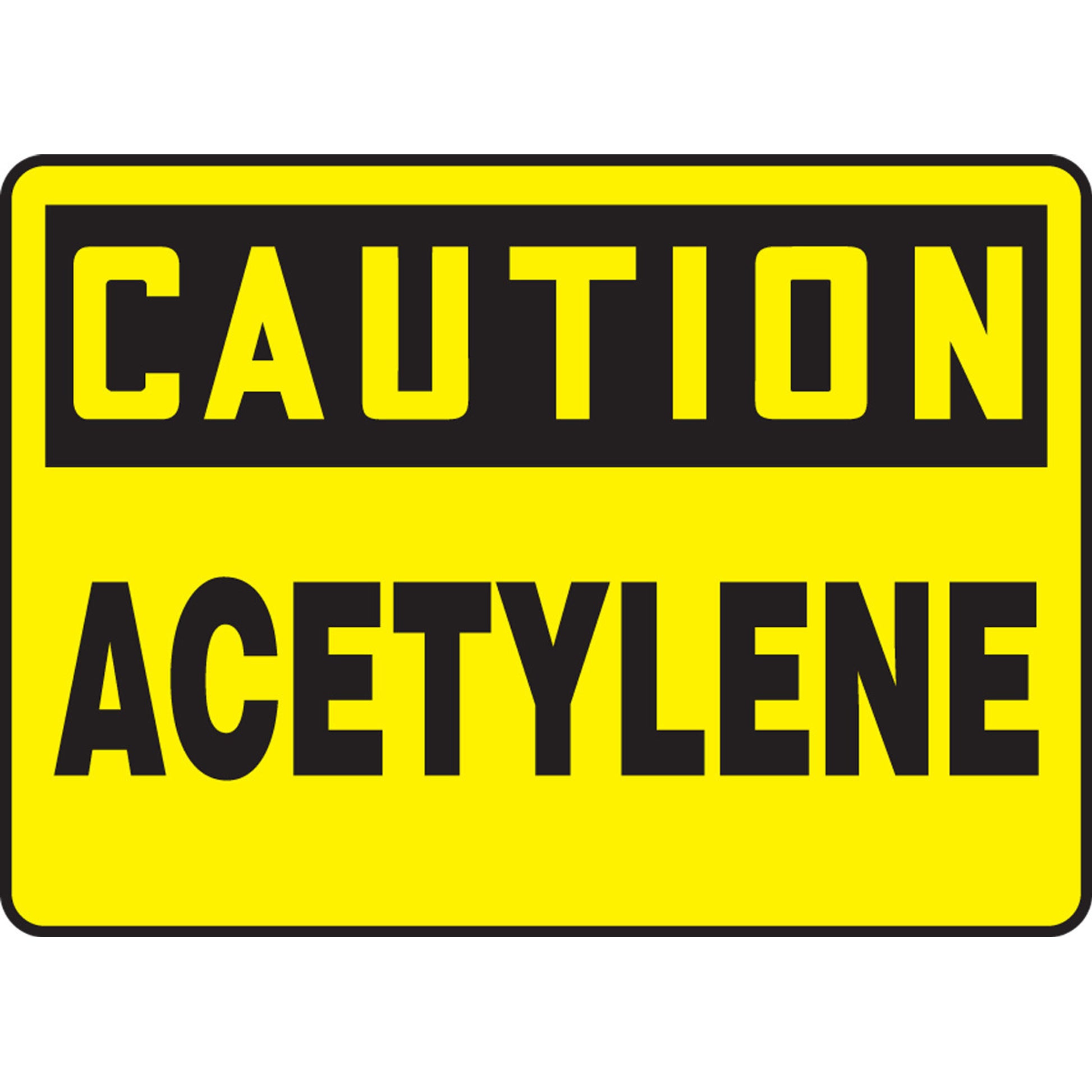 OSHA Caution Safety Sign: Acetylene 10" x 14" Aluminum 1/Each - MCHL660VA