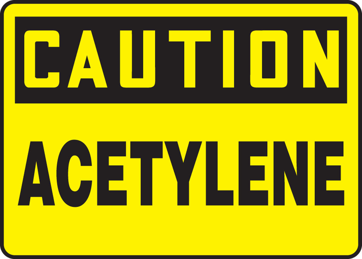 OSHA Caution Safety Sign: Acetylene 10" x 14" Aluminum 1/Each - MCHL660VA