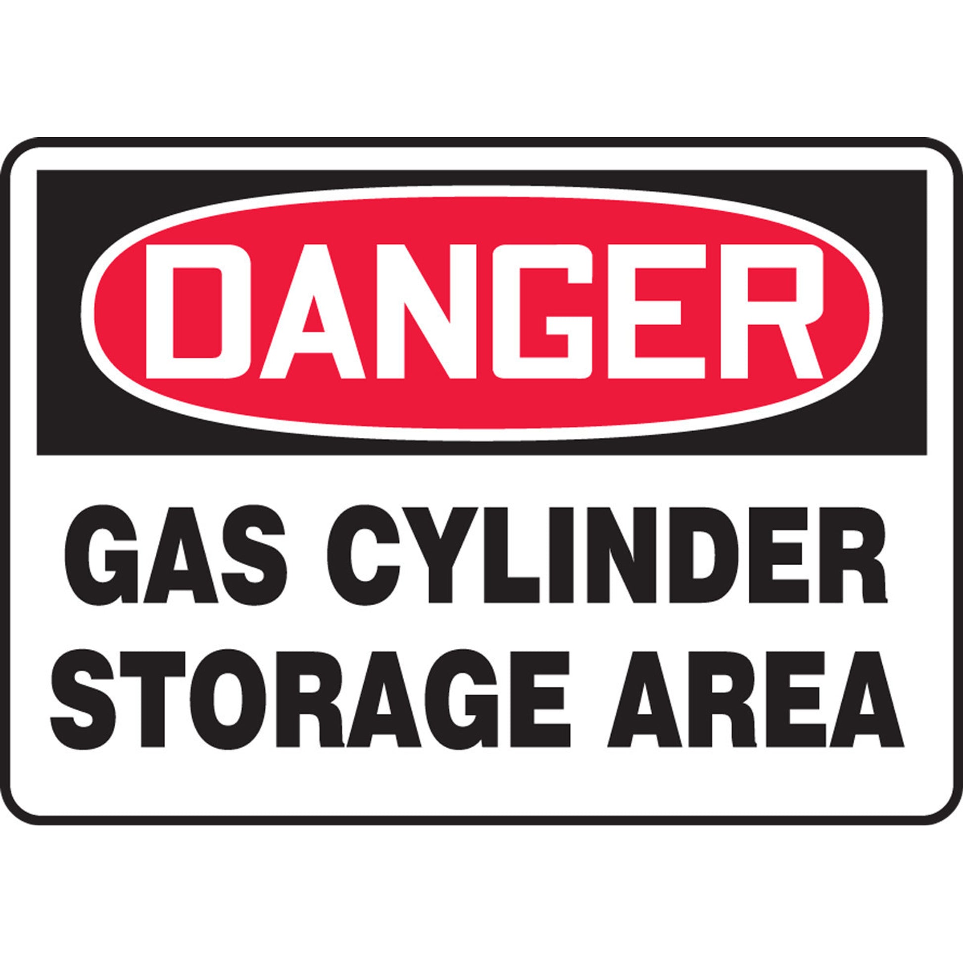 OSHA Danger Safety Sign: Gas Cylinder Storage Area 10" x 14" Aluminum / - MCPG003VA