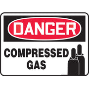 OSHA Danger Safety Sign: Compressed Gas (Graphic) 10" x 14" Plastic 1/Each - MCPG008VP
