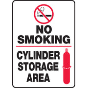 No Smoking Safety Sign: Cylinder Storage Area 14" x 10" Adhesive Vinyl 1/Each - MCPG504VS