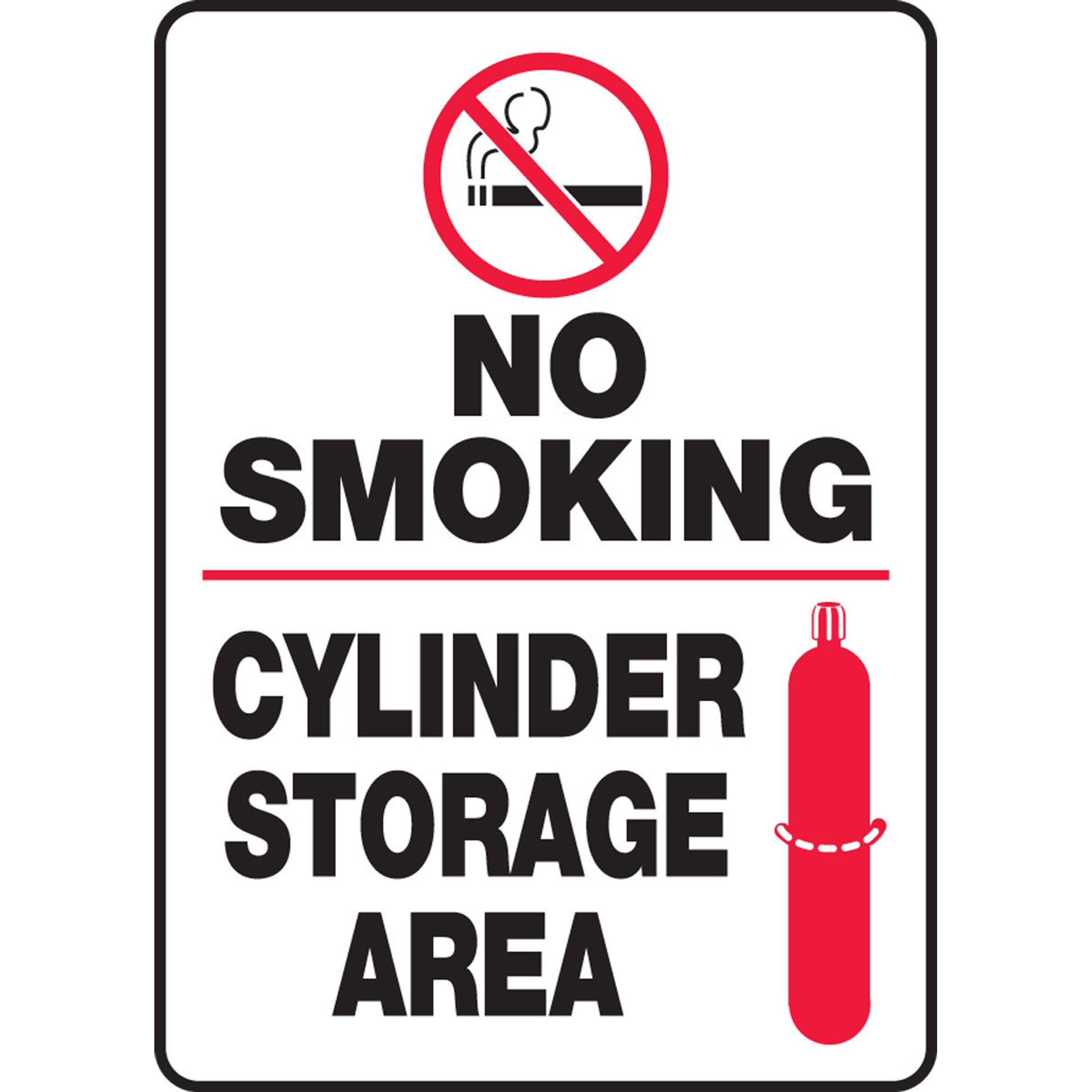 No Smoking Safety Sign: Cylinder Storage Area 14" x 10" Adhesive Vinyl 1/Each - MCPG504VS