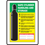 Safety Sign: Safe Cylinder Handling And Storage 14" x 10" Plastic 1/Each - MCPG506VP