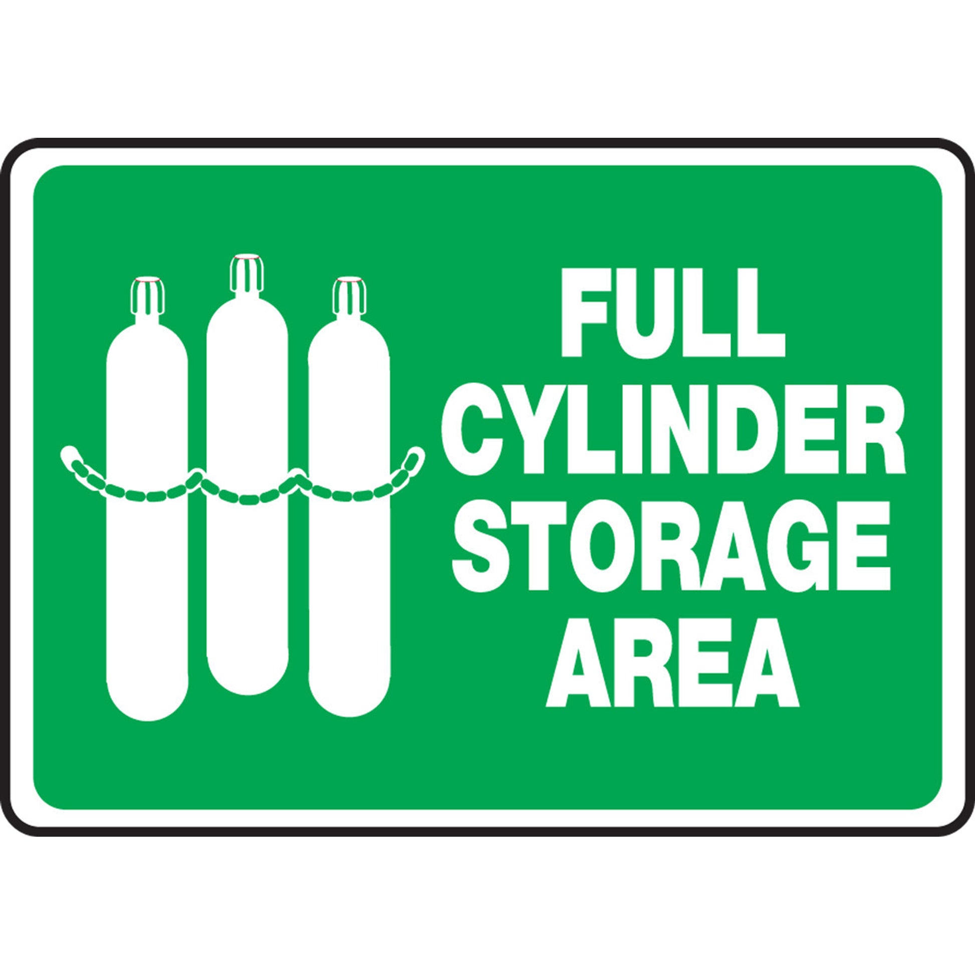 Safety Sign: Full Cylinder Storage Area 10" x 14" Plastic 1/Each - MCPG515VP