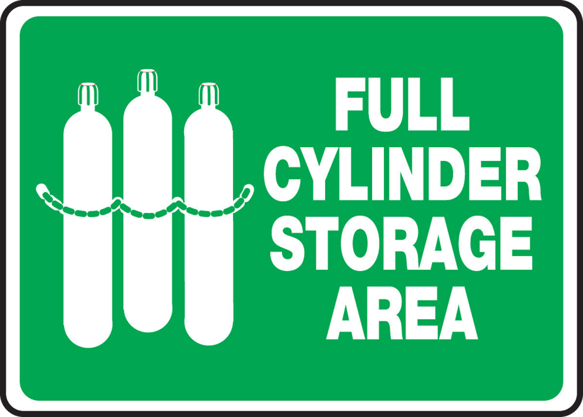 Safety Sign: Full Cylinder Storage Area 10" x 14" Plastic 1/Each - MCPG515VP
