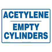 Safety Sign: Acetylene - Empty Cylinders English 10" x 14" Accu-Shield 1/Each - MCPG531XP