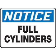 OSHA Notice Safety Sign: Full Cylinders 7" x 10" Dura-Plastic 1/Each - MCPG804XT