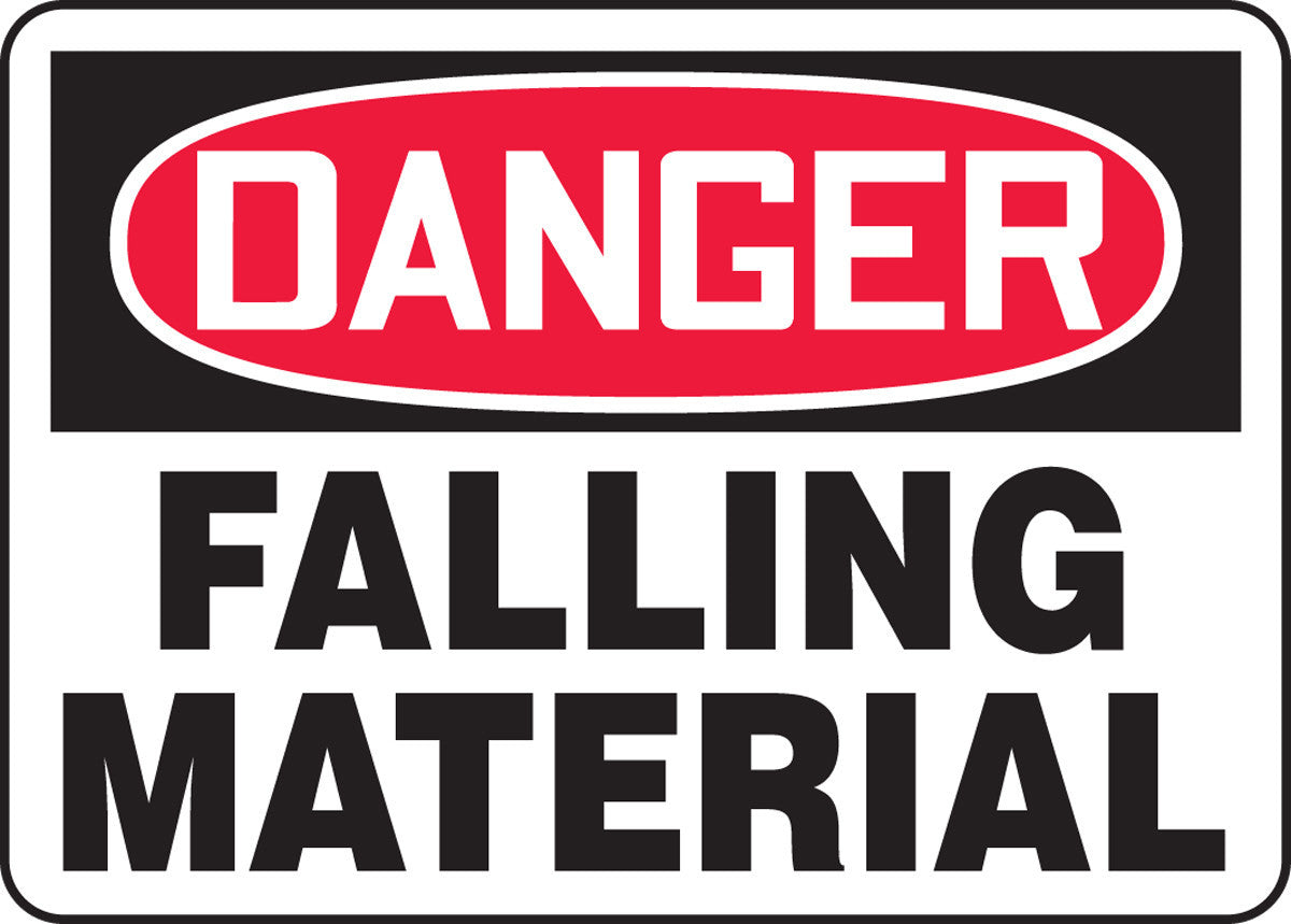 OSHA Danger Safety Sign: Falling Material 10" x 14" Aluminum / - MCRT008VA