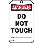 OSHA Danger Safety Tag: Do Not Touch Standard Back A RP-Plastic 25/Pack - MDT117PTP