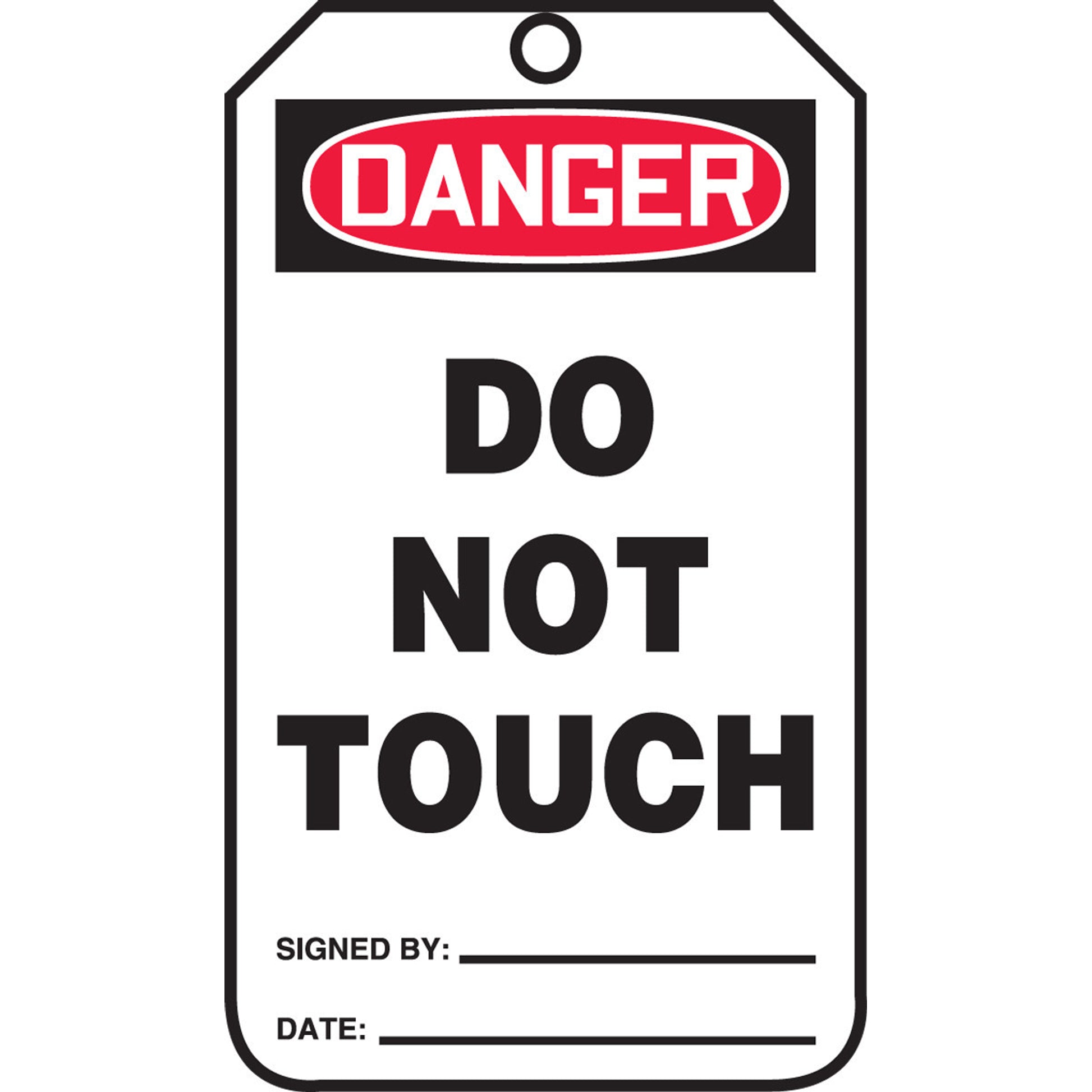 OSHA Danger Safety Tag: Do Not Touch Standard Back A RP-Plastic 25/Pack - MDT117PTP