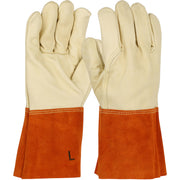 Ironcat Premium Top Grain Cowhide Leather MIG Welder's Glove w/DuPont Kevlar Stitching - 4" Red B& Cuff - - 1/DZ - 6000