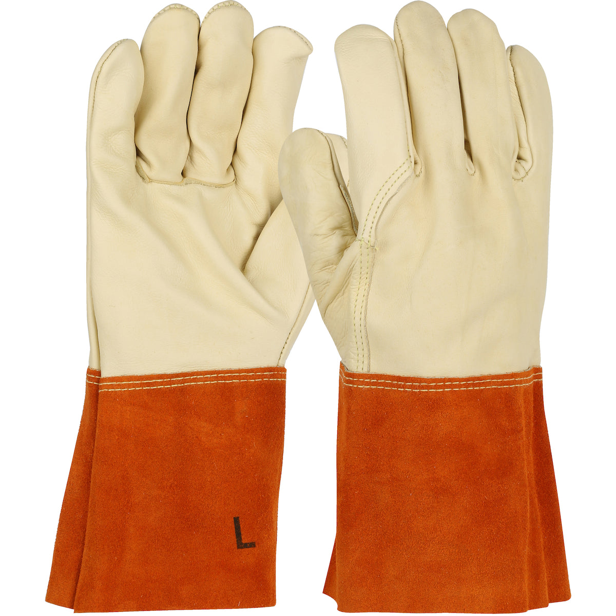 Ironcat Premium Top Grain Cowhide Leather MIG Welder's Glove w/DuPont Kevlar Stitching - 4" Red B& Cuff - - 1/DZ - 6000
