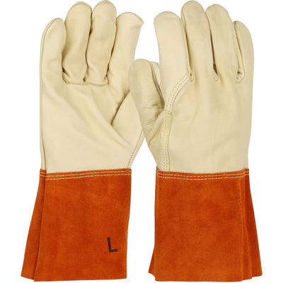 Ironcat Premium Top Grain Cowhide Leather MIG Welder's Glove w/DuPont Kevlar Stitching - 4" Red B& Cuff - 1/DZ - 6000