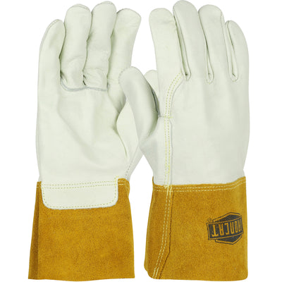 Ironcat Premium Top Grain Cowhide Leather MIG Welder's Glove w/Kevlar Stitching - Natural - 1/DZ - 6010