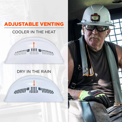 Ergodyne Skullerz 8973LED Premium Full Brim Hard Hat with LED Light and Adjustable Venting - Type 1, Class C