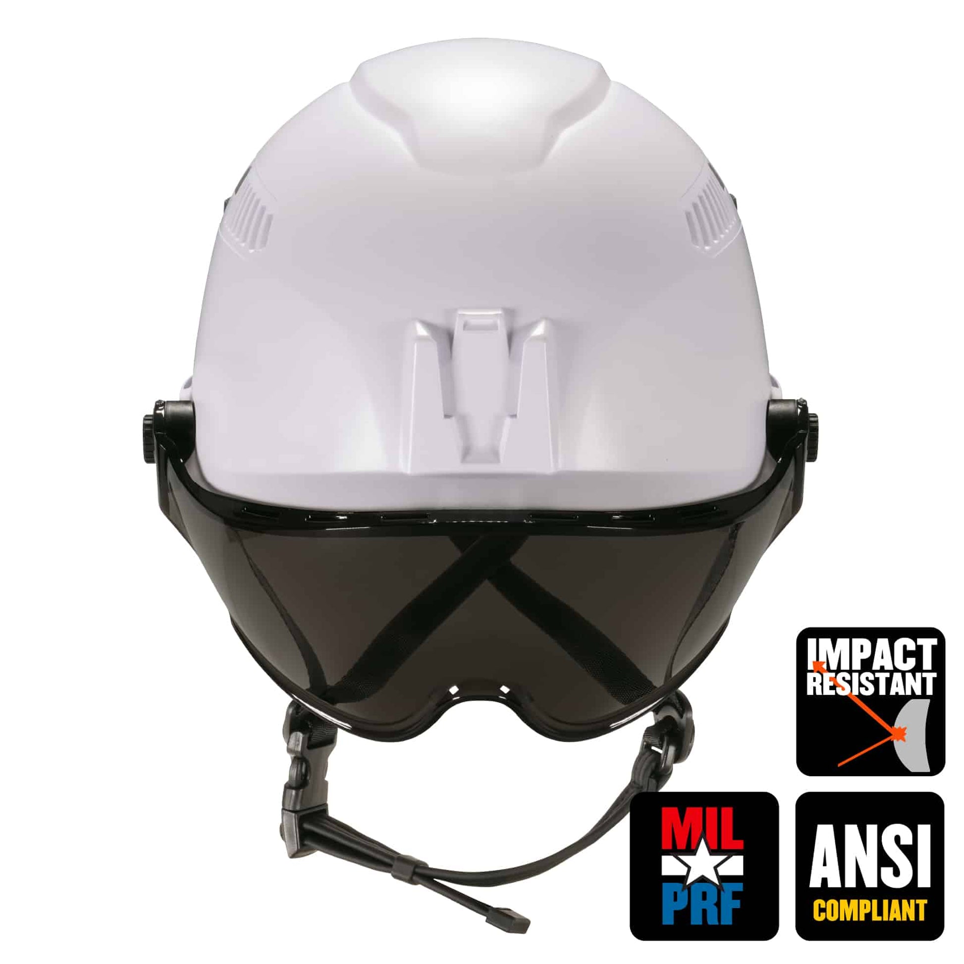 Ergodyne Skullerz 8975V Safety Helmet with Visor Kit and Adjustable Venting - Type 1, Class C - White