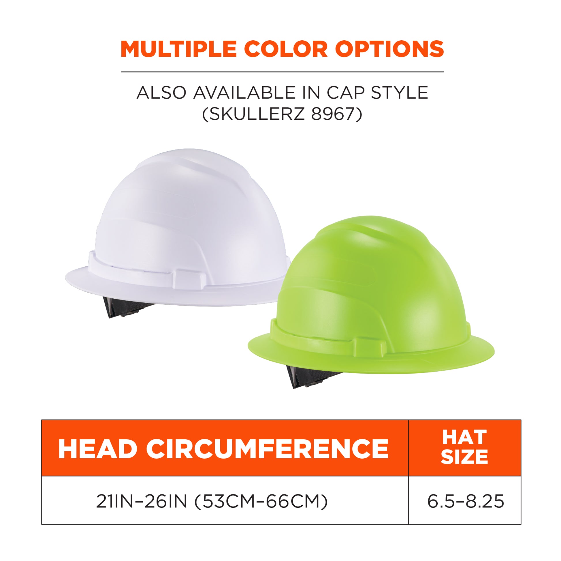 Ergodyne Skullerz 8969 Lightweight Full Brim Hard Hat - Type 1, Class E